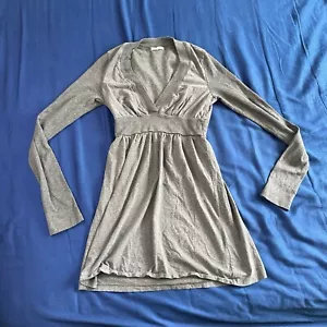 JAMES PERSE gray Long Sleeve V-Neck Tunic Mini Dress size 3 - Picture 1 of 7