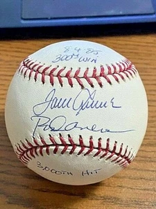 ¡BÉISBOL OML AUTOGRAFIADO FIRMADO POR TOM SEAVER & ROD CAREW! ¡300ª victoria y 3000º hit! - Imagen 1 de 4