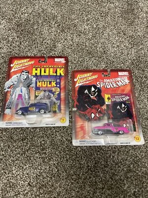 Johnny Lightning Incredible Hulk #7 & Spider-Man Venom  Marvel Die Cast Car MOC - Image 1 of 4