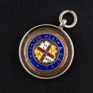 Fattorini Thornton Heath Division 1 - 1926 Sterlingsilber Emaille Fußball Medaille - Bild 1 von 12