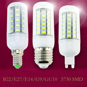 10x 5730 SMD LED Lampada Lampadina Mais E27 E14 B22 GU10 G9 Baionetta Vite 5~13 Watt - Foto 1 di 29