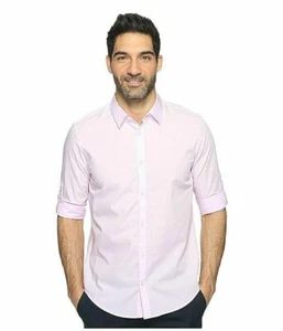 Calvin Klein~Chambray Men's Long Sleeve Button Up~S~Baby Pink~NWT~Retail $59 - Picture 1 of 1
