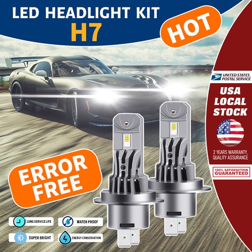 H7 LED Headlight Bulbs Canbus 40W Kit BuiltIn Fan For Volkswagen R32