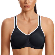 SYROKAN Women's Full Support High Impact Racerback Lined Underwire Sports Bra