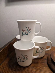CORELLE Corning Ware Vitrelle Rosemarie Coffee Mugs Set of 4 - Picture 1 of 1