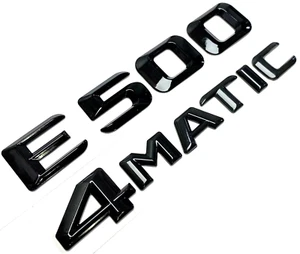 #1 BLACK E500 + 4MATIC REPLACEMENT FOR MERCEDES REAR TRUNK EMBLEM BADGE DECAL - Bild 1 von 3