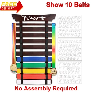 10 Belts Karate Belt Display Rack, Taekwondo Martial Arts Belt Display w Sticker - Picture 1 of 7