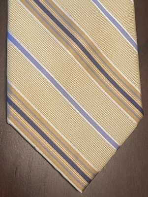 Corbata Jones New York dorada azul hecha a mano 100 % seda para hombre hecha en China Foto 1 de 4