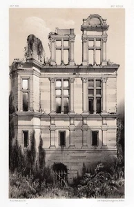 1800er Victor PETIT ORIGINAL Lithographie Yrouerre Festung Ruinen GERAHMT signiert COA - Bild 1 von 3