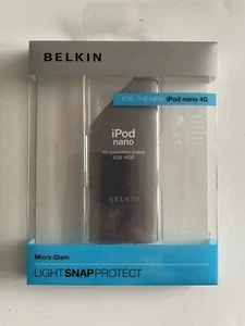 iPod Nano 4th Gen Video 8GB 16GB BELKIN Snap-on Case MicroThin Sparkly Grey NEW - Picture 1 of 2