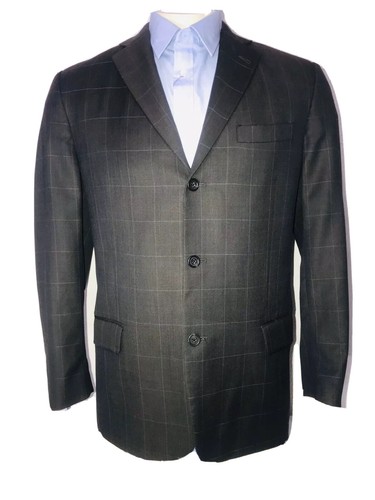 Giacca blazer sportivo Burberry London grigio a quadri uomo taglia 42 L