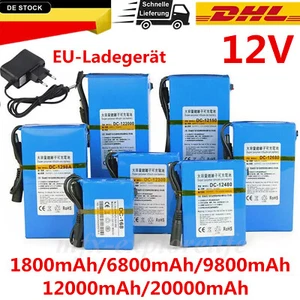 12V DC1800~20000mAh Tragbarer Wiederaufladbarer Lipo Akku mit Ladegerät - Afbeelding 1 van 23
