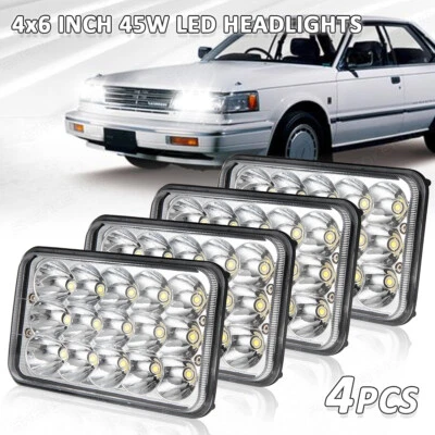 Faro LED 4x6" haz sellado alto/bajo para Toyota Land Cruiser 1988 1989 1990 4 un. Foto 1 de 4