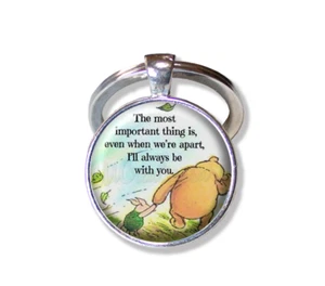 Classic Winnie the Pooh Quote Windy Days Keychain Sympathy KEY RING - Picture 1 of 7