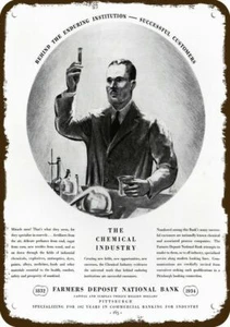 1934 DEPÓSITO DE AGRICULTORES BANCO NACIONAL Aspecto vintage LETRERO DECORATIVO DE METAL - QUÍMICO - Imagen 1 de 1