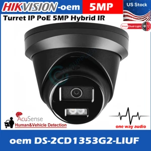 Hikvision 5MP oem DS-2CD1353G2-LIU Smart Hybrid Light Colorvu IP Camera Mic POE - Picture 1 of 22