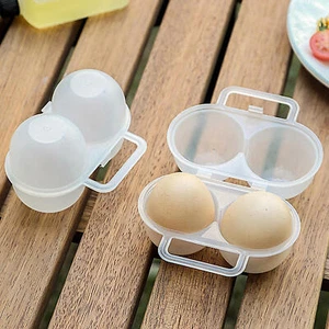 Outdoor Camping Portable Egg Storage Case Holder Plastic Container 2-Eggs - Picture 1 of 8