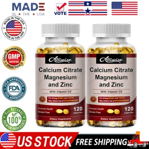 Calcium Citrate Magnesium Zinc & Vitamin D3 For Strong Bone, Immune Health - Picture 1 of 21