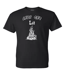 GLOW IN THE DARK Let's Get Lit | Naughty Northern T-Shirt Campfire Shirt AUSWAHL - Bild 1 von 11