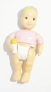 Fisher Price Loving Family - Camisa rosa rubia bebé niña con biberón de pañales - Imagen 1 de 2
