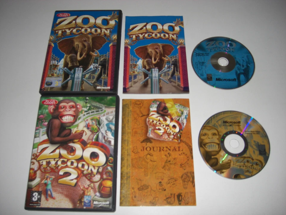 ZOO TYCOON 1 & 2 PC CD ROM Basisspiele mit Anleitungen - Tier Sim - SCHNELLER VERSAND - Bild 1 von 1