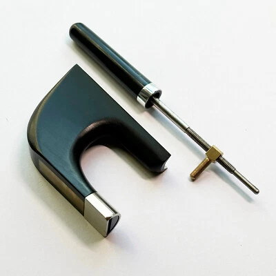 3/4 Double Bass Bow Ebony Frog German Style Upright Bass Abalone Frog Screw - Image 1 of 4