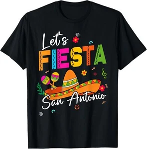 Let's Fiesta San Antonio Texas Cinco de Mayo Mexican Party T-Shirt Hoodie - Bild 1 von 13