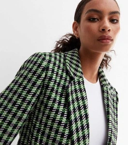 New Look Green Black White Check Blazer 8, S Zara Mango Other Stories Whistles - Picture 1 of 17