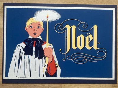 December 1959 Original Genuine Poster 38x25” Religion Noel Merry Christmas - Image 1 of 4