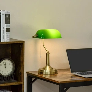 Desk Lamp Home Office Bankers Table Lampshade Traditional Bedside Tabletop Light - Picture 1 of 11