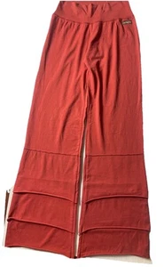 Matilda Jane Pants Women’s Small Orange Wide Leg Flare Tiered Ruffle Boho - Picture 1 of 8