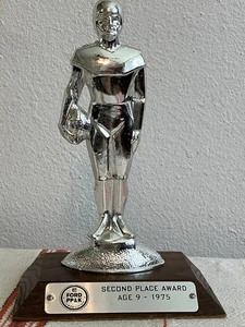VTG 1975 NFL Ford Punt Pass Kick Trophy Age 9 PP&K 2nd Place Silver FOOTBALL - Picture 1 of 19