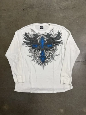 Camisa de Colección Y2K MMA Elite Tejida Waffle Térmica Manga Larga Ala Cruzada Para Hombre’s 2XL Foto 1 de 4