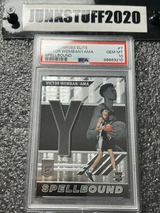 Donruss Elite Victor WembanYama 2023-24 PSA 10 hechizado Y #7 gema de novato como nueva - Imagen 1 de 3