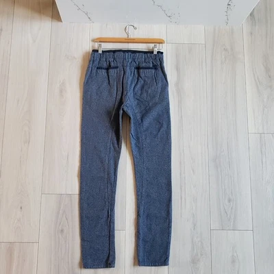 Calça social Zara masculina 13/14 azul marinho escuro tweed slim fit chino - Imagem 1 de 4