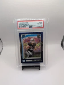 BROCK BOWERS PSA 10 2024 DONRUSS OPTIC RATED ROOKIE PREVIEW BLUE SCOPE RAIDERS - Picture 1 of 3