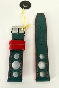 Cinturino Artigianale Orologi/Apple Watch in pelle Blu con dettagli rossi – 22mm - Foto 1 di 6