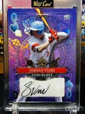 Jordan Viars 1/4 Purple Holo Auto 2024 Wild Card 5 Card Draw Stacked Deck  - Image 1 of 2