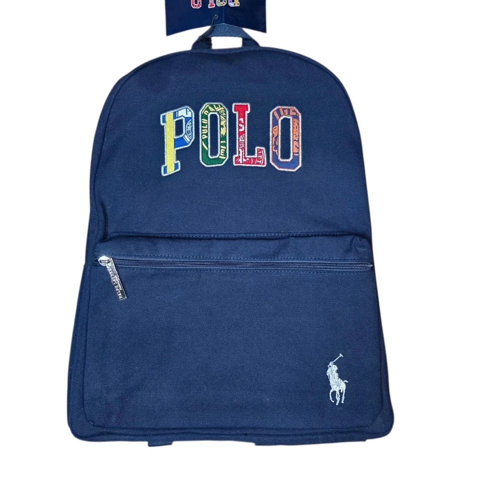 New RALPH LAUREN Fragrances The Polo Zip Travel Backpack Book Bag Pony Navy NWT - Image 1 of 4