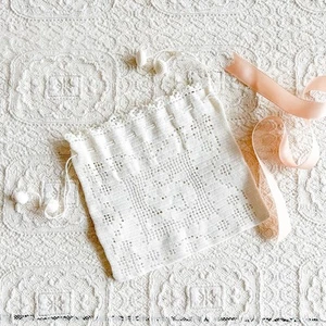 Antique Edwardian Reticule Purse Victorian Drawstring Pouch - Picture 1 of 4