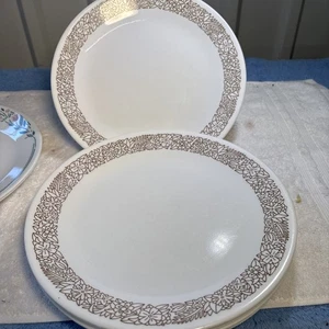 6 Corelle von Corning Woodland Braun 10 1/4" Essteller Set Posten Vintage USA - Bild 1 von 5