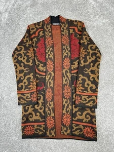 Peruvian Connection Sweater Womens Xs Brown Orange Red Knit Cardigan - Picture 1 of 8