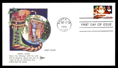 Mayfairstamps US FDC 1991 Idaho Christmas santa clause stamp Gill Craft First Da - Image 1 of 2