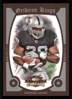 2009 Donruss Threads Pro Gridiron Kings Framed Red #37 Michael Bush /100 - Image 1 of 2