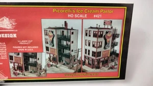 JL Innovative Design HO Building Kit 421 Picorelli's Ice Cream Parlor Wood Kit - Picture 1 of 4