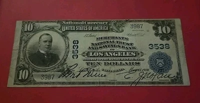 $10 1902 PB National LOS ANGELES California CA 🇺🇸   🇺🇸 - Image 1 of 4