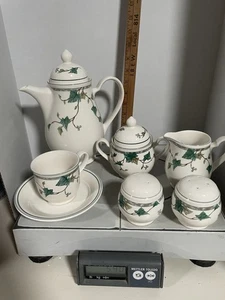 KELTCRAFT Ireland Noritake IVY LANE teiera, crema/zucchero, sale/pepe, 15 tazze/piattino - Foto 1 di 6