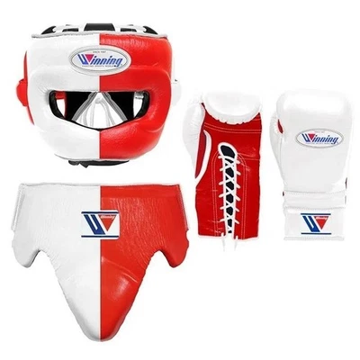 Winning Boxing Kit - Gloves , Head Guard, Groin Guard - Premium Boxing Sets 16oz - Image 1 of 4