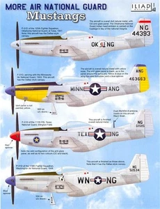 Iliad Decals 1/48 MORE AIR NATIONAL GUARD P-51D MUSTANG FIGHTERS - Picture 1 of 3