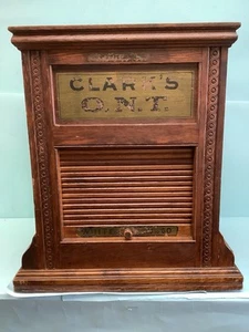 Antique “Clark O.N.T.” Spool Cabinet ‘As Is’ 22 1/2”H - Picture 1 of 17